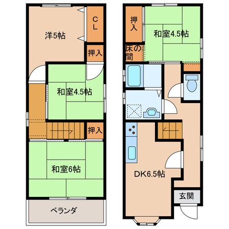 助松貸家の物件間取画像